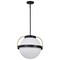 Nuvo Lakeshore 1-Light Medium Pendant Matte Black & Natural Brass White Opal Glass 60/7774 - alternate 1